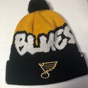 St. Louis Blues NHL ‘47 Brand Kid’s Youth Pom Knit Beanie Hat Cap Hockey